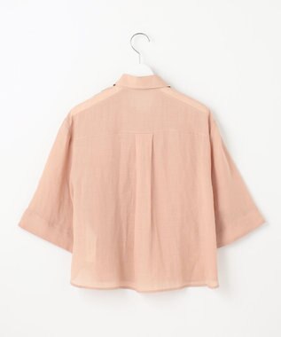 自由区 L 【カタログ掲載・接触冷感・洗える】ラミーローンクロップド丈 ブラウス クラウドローズ