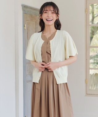 Tiaclasse 【洗える】フレアスリーブカーディガン オフホワイト