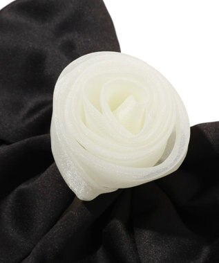 Maison de FLEUR オーガンジーローズビッグリボンバレッタ Ivory