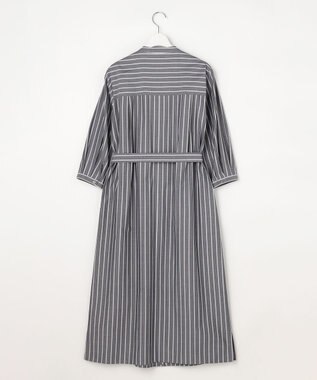 J.PRESS LADIES S TC ハイカウントストライプ シャツ ワンピース チャコールストライプ系