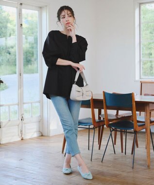 Tiaclasse 【小倉優子さん着用】リボンニットフラットパンプス ミント