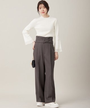 ANY SIS 【洗える】シアーディテール ニット オフ