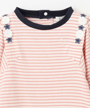 組曲 KIDS 【90-100㎝】リボンボーダー トップス ピンク系1