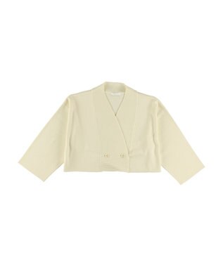 Green Parks ショート丈ミラノリブカーディガン Off White