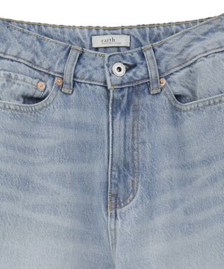 earth music&ecology 【セルフカット可】ワイドデニムパンツ Light Indigo