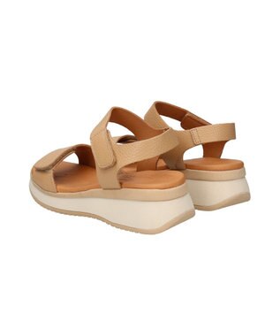 INTER-CHAUSSURES 【Oh my Sandals】ベルクロローヒールサンダル キャメル