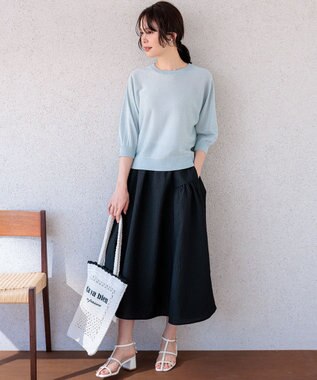 組曲 L 【先行予約・前後着用可】ドルマンスリーブライトラメ ニット シルバーブルー系