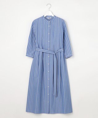 J.PRESS LADIES S TC ハイカウントストライプ シャツ ワンピース ブルーストライプ系
