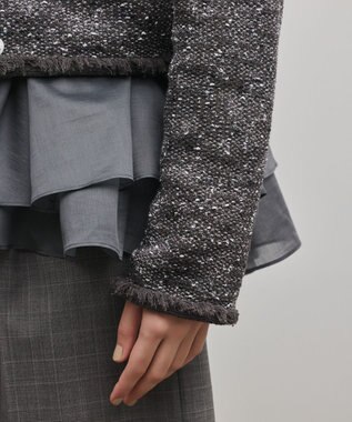 GRACE CONTINENTAL ツイードニットカーディガン ブラック