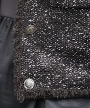 GRACE CONTINENTAL ツイードニットカーディガン ブラック