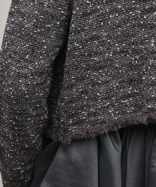 GRACE CONTINENTAL ツイードニットカーディガン ブラック