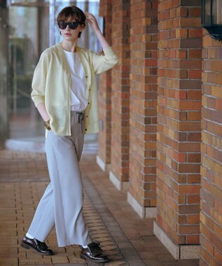 J.PRESS LADIES 【WEB限定カラーあり・洗える】Vis/Peスパーク ニット カーディガン イエロー系