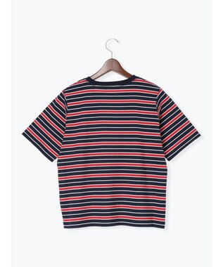 Te chichi マルチボーダーTシャツ ネイビー