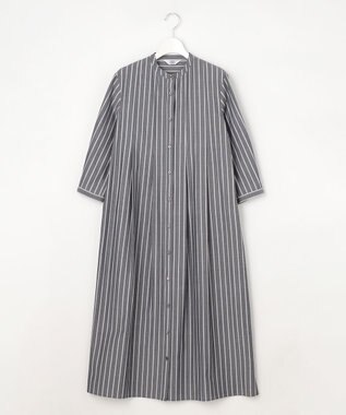 J.PRESS LADIES S TC ハイカウントストライプ シャツ ワンピース チャコールストライプ系