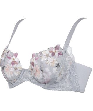 WACOAL 【重力に負けないバストケアBra】 ブラジャー バストを重力から守る まる胸キープ 脇高設計 サイドから背中のラインすっきり レディース BRB414 /ワコール チャコールグレー