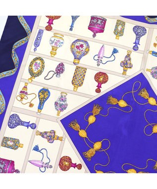 Marca 【伝統横濱スカーフ】香水瓶   大判 シルクツイル スカーフ ブルー