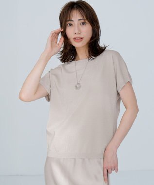 23区 【洗える】テクスチャーサテン ナロー スカート ベージュ系