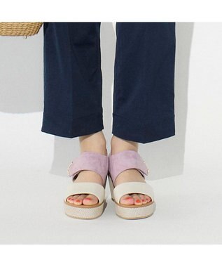 ing <ing>ワンポイントウエッジソールサンダル パープルコンビ