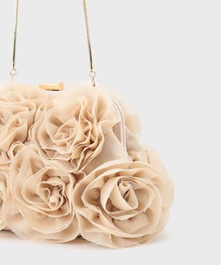 GRACE CONTINENTAL ローズ刺繍バッグ ベージュ