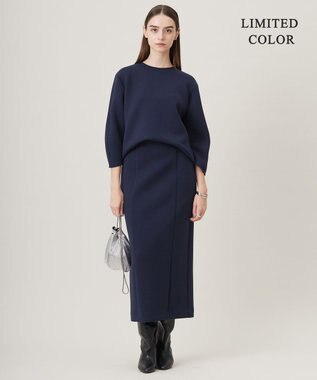 ICB L 【洗える・WEB限定カラーあり】コンパクトダブルフェイス トップス ネイビー系［WEB限定］