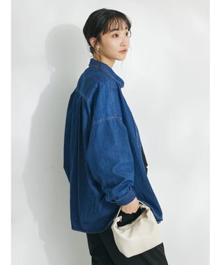 CRAFT STANDARD BOUTIQUE デニムパール釦サークルブラウス Indigo