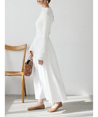 Green Parks AnriettMusee  リブニットドッキングワンピース Off White