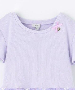 ANY KIDS 刺繍チュールワンピース ラベンダー