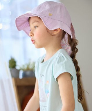 ANY KIDS 日よけ付き リボン ハット ラベンダー