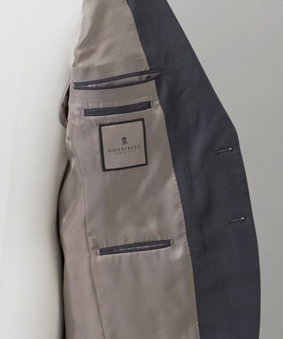 GOTAIRIKU 横に伸びる【TasmaniaWool/タマニアウール】ストレッチ スーツ_グレー格子柄 グレー格子地柄