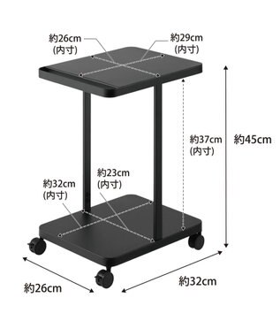 tower ランドセル収納ラック タワー キャスター付き 2段 ブラック ブラック