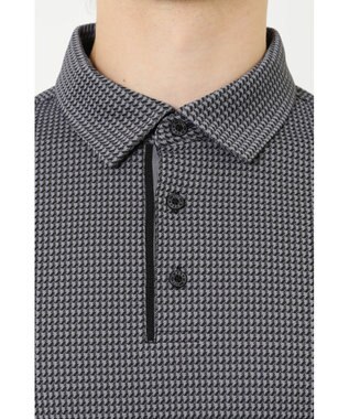 DAKS 【DAKS GOLF】 ジャガード長袖ニットポロ チャコール