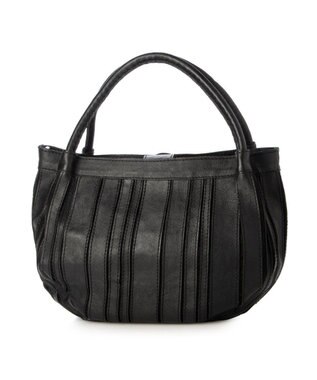 UNBILLION ピークスピーク PEAKS PEAK / ソフトレザーマルチストライプラウンド2wayバッグ ブラック