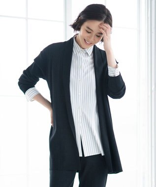 自由区 【洗える】ストレッチシャーティング ベーシック シャツ アイボリー系1