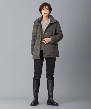 J.PRESS LADIES S 【洗える】AIRDUROYストレッチ パンツ グレー系