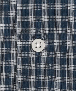 UNFILO MENS イージーケア エアリーシアーシャツ 半袖 ネイビーチェック