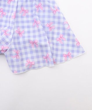 ANY KIDS 【UVカット】2WAYショルダーセパレート水着 ラベンダー×ラベンダーチェック