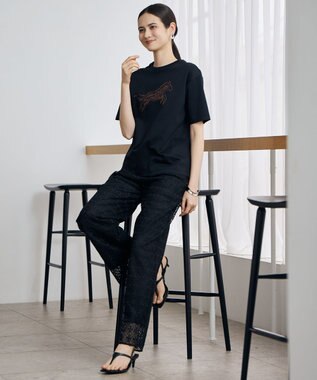 自由区 L 【カタログ掲載】ホースモチーフロゴ Tシャツ ブラック