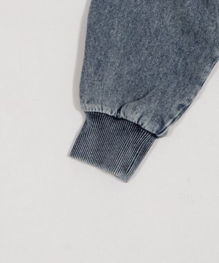 WEGO カレッジロゴBIGZIPパーカー デニム中濃加工色