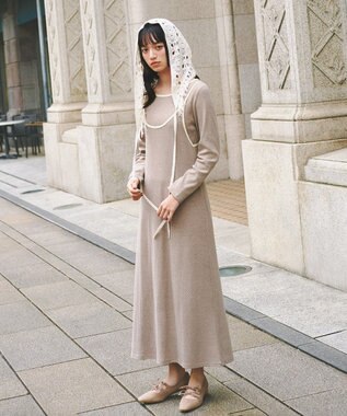 earth music&ecology マルチクロシェスカーフ Ivory