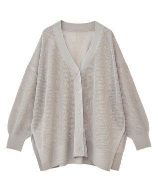 earth music&ecology メッシュルーズカーディガン Gray Mixture