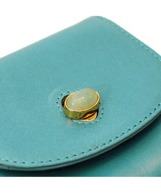 UNBILLION ペルケ perche ジェムストーンヒネリかぶせ二つ折り財布 サックスブルー