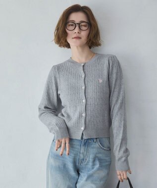 WEGO 【26年春新作】別注USPOLOケーブルニットカーデ グレー