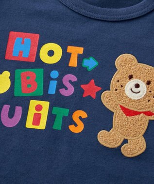 MIKI HOUSE HOT BISCUITS 【80-120cm】パステルロゴ 長袖Tシャツ 紺