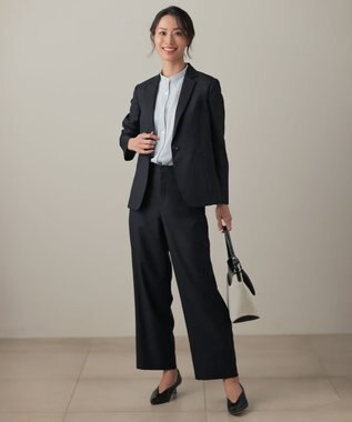 J.PRESS LADIES S ストライプジャガード バンドカラー カットソー アクアストライプ系