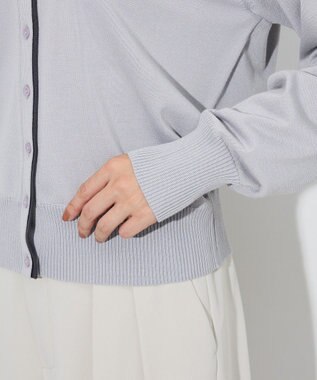 Green Parks ここちニット衿付き配色プルオーバー Gray