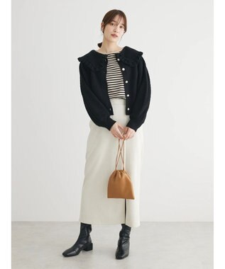 Green Parks ・Ｐｅｔｉｔ　Ｆｌｅｕｒ　ビッグカラーニットカーデ Black