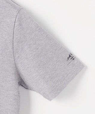 JOSEPH ABBOUD MOUNTAIN 【ゆったり】プレーティング天竺 リーフプリントアウトドア Tシャツ ライトグレー系