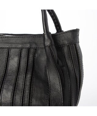 UNBILLION ピークスピーク PEAKS PEAK / ソフトレザーマルチストライプラウンド2wayバッグ ブラック