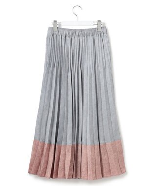 J.PRESS YORK STREET 【WOMEN】カラーブロック ロングプリーツスカート ブルー系1