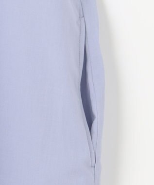 自由区 L 【洗える】ジオメトリックエンブロイダリーシャツ ワンピース ダルブルー系